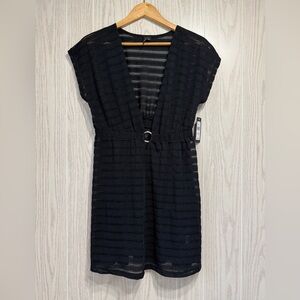 Paradise Collection Women’s Black Sheer Cover-Up Dress Size M NWT